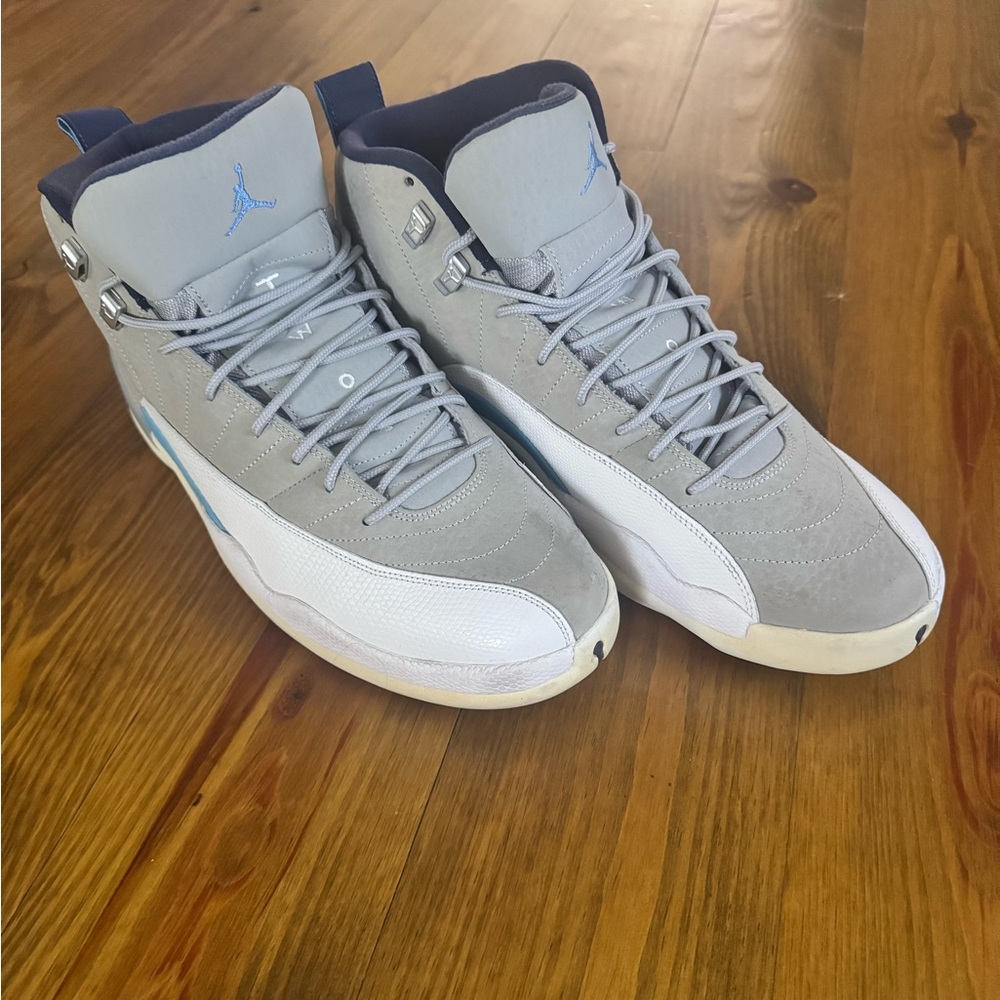 Jordan Men's Gray and White High-Top Sneakers